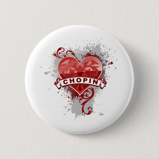 Heart Chopin Ronde Button 5,7 Cm (Voorkant)