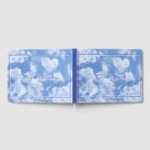 Heart Cloud Sky Cute Modern Blue Custom Wedding Gastenboek (Volledig)