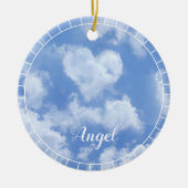 Heart Cloud Sky Cute Modern Blue Custom Wedding Keramisch Ornament (Voorkant)