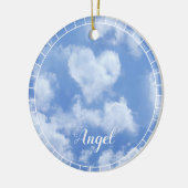Heart Cloud Sky Cute Modern Blue Custom Wedding Keramisch Ornament (Links)