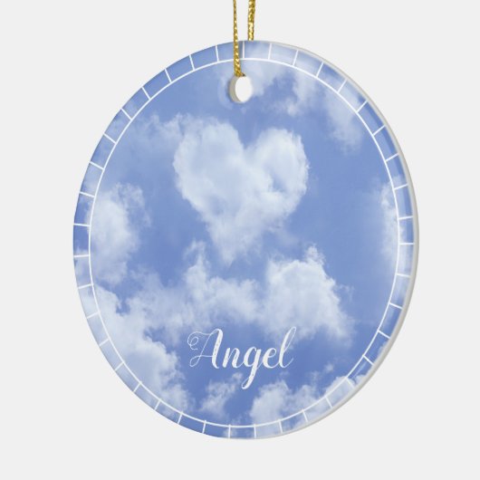 Heart Cloud Sky Cute Modern Blue Custom Wedding Keramisch Ornament (Links)