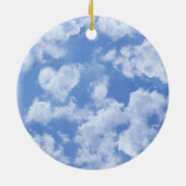 Heart Cloud Sky Cute Modern Blue Custom Wedding Keramisch Ornament (Achterkant)