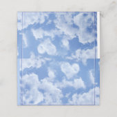 Heart Cloud Sky Cute Modern Blue Custom Wedding Plaatskaartje (Buitenkant ongevouwen)