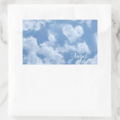 Heart Cloud Sky Cute Modern Blue Custom Wedding Rechthoekige Sticker (Tas)