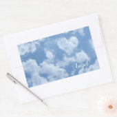 Heart Cloud Sky Cute Modern Blue Custom Wedding Rechthoekige Sticker (Envelop)