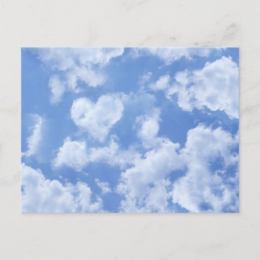 Heart Cloud Sky Cute Modern Lovely Light Blue Girl Briefkaart (Voorkant)