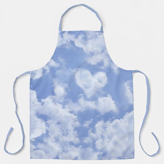 Heart Cloud Sky Foto Textuur Pastel Blue & White Schort (Voorkant)