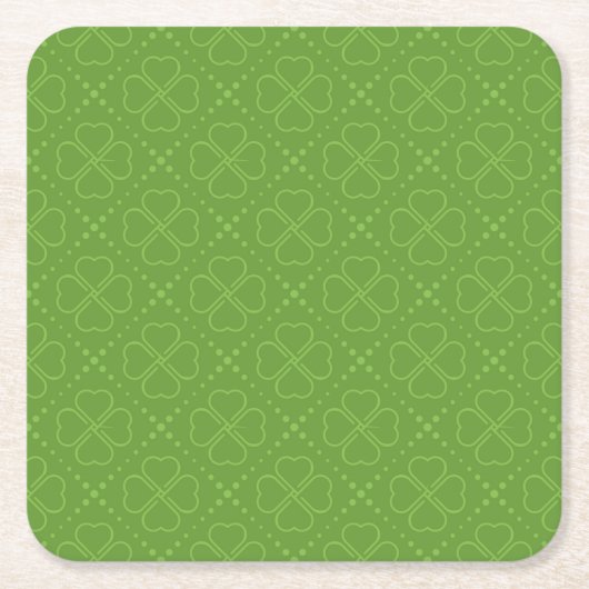 Heart Clover-patroon Kartonnen Onderzetters (Voorkant)