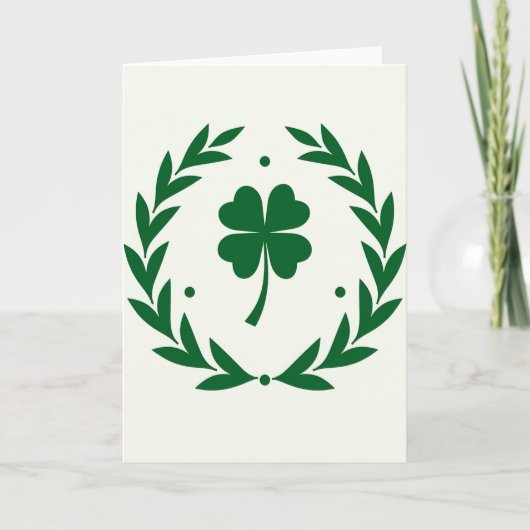 Heart Clover Wreath Luck Card Kaart (Voorkant)