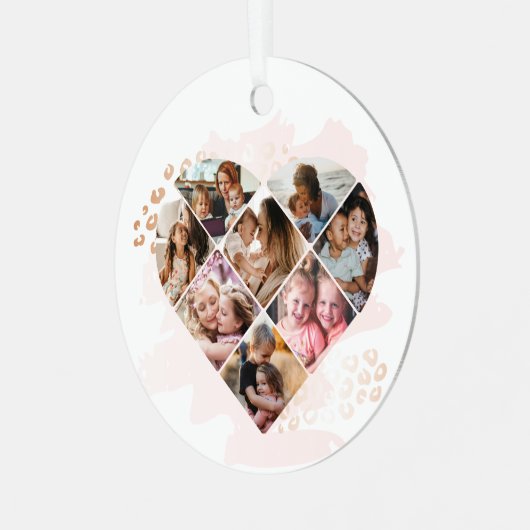 Heart Collage Metalen Ornament (Voorkant links)