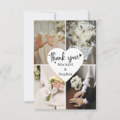 Heart Collage Wedding Thank You Card Bedankkaart (Voorkant)
