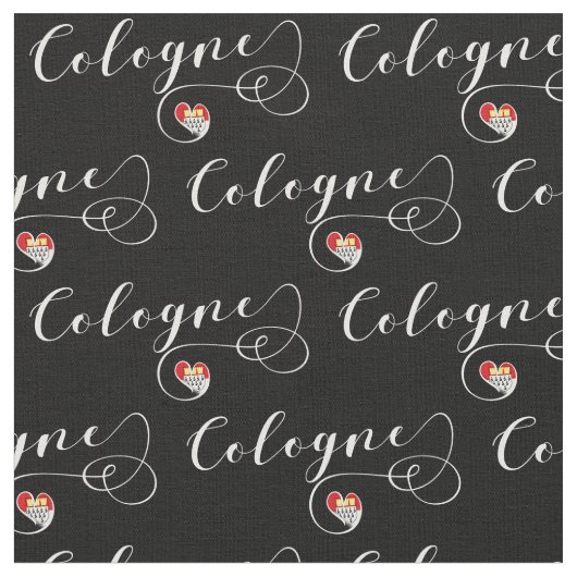 Heart Cologne Flag, Keulen, Duitsland Stof (Close Up)