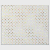 Heart Confetti Foxier Gold Foxier White Grey Linen Cadeaupapier (Vlak)