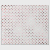 Heart Confetti Gold Foxier White roze Rose Linen Cadeaupapier (Vlak)