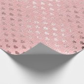 Heart Confetti Metallic Roze Rose Gold Linen Cadeaupapier (Hoek)