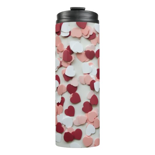 Heart Confetti Pattern – Cute Romantic Celebration Thermosbeker (Voorkant)