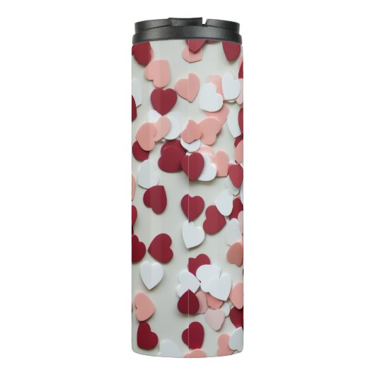Heart Confetti Pattern – Cute Romantic Celebration Thermosbeker (Achterkant)