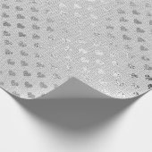 Heart Confetti Silver Grey Monochromatic Linen Cadeaupapier (Hoek)