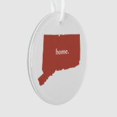 Heart Connecticut staatssilhouet Ornament (voorkant)