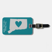 Heart Connecticut State Custom Bagagelabel (Voorkant horizontaal)