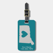 Heart Connecticut State Custom Bagagelabel (Voorkant verticaal)