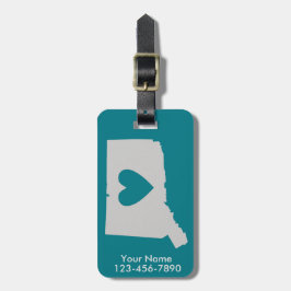 Heart Connecticut State Custom Bagagelabel