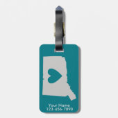 Heart Connecticut State Custom Bagagelabel (Achterkant verticaal)