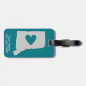 Heart Connecticut State Custom Bagagelabel (Achterkant horizontaal)