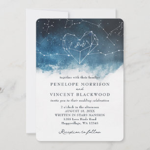 Heart Constellation huwelijksuitnodiging Kaart