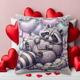 Heart Cookie Raccoon Valentijnse Kussen