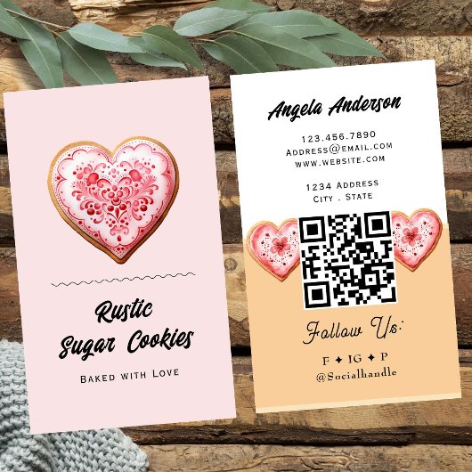 Heart Cookie Trendy QR Code and Website Visitekaartje