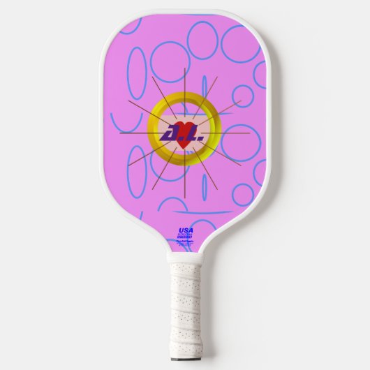 Heart Cool Pink Pickleball Paddle (Voorkant)