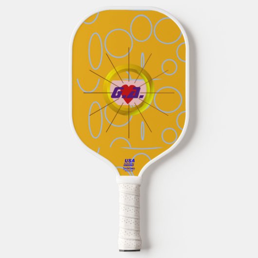 Heart Cool Sinaasappel Pickleball Paddle (Voorkant)
