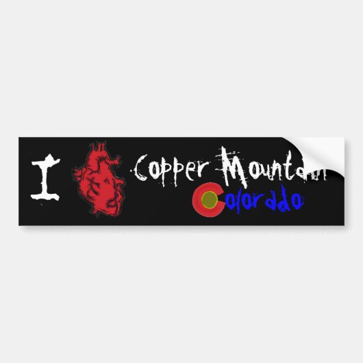 Heart Copper Mountain Colorado bumperflare Bumpersticker (Voorkant)