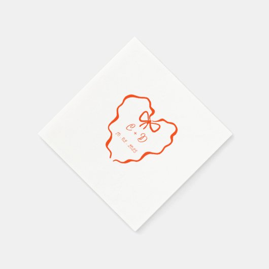 Heart coquette wedding servet (Hoek)