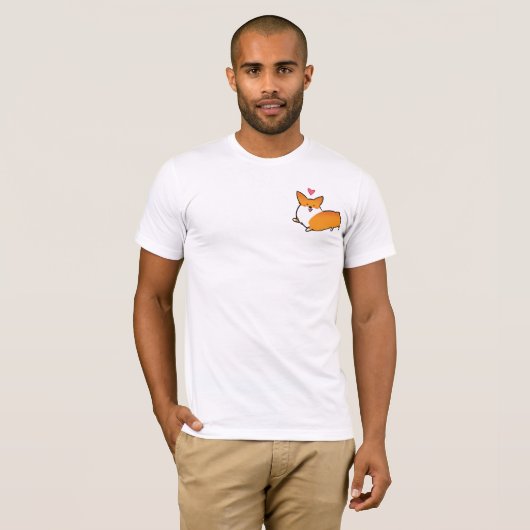 Heart Corgi Pocket T-shirt | CorgiDingen (Voorkant volledig)