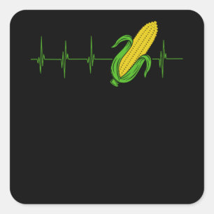 Heart Corn op Cob Day Funny Corn Meme Pun Vierkante Sticker