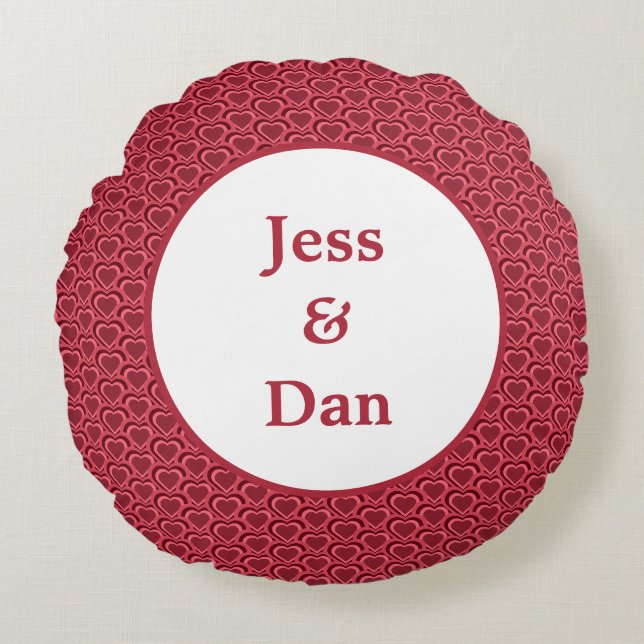 Heart Couple Rond Kussen (Voorkant)