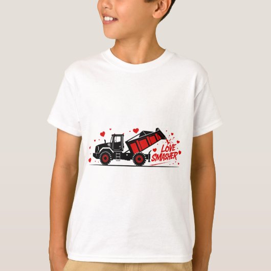 Heart Crasher Monster Truck Valentijn T-shirt (Voorkant)