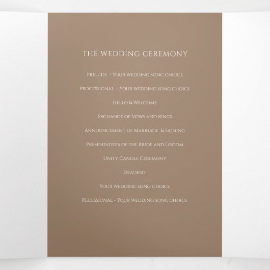 Heart crème tlips inkt verhaal toewijding bruiloft drieluik programma (Binnenkant midden)