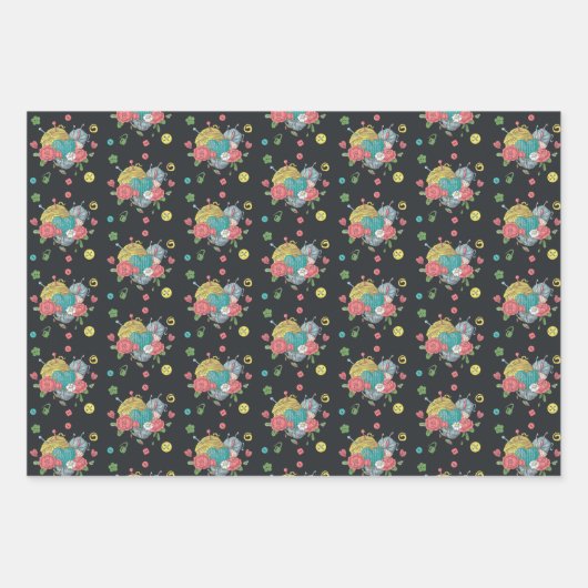 Heart Crochet Pattern Gehakt met Love Inpakpapier Vel (Voorkant)