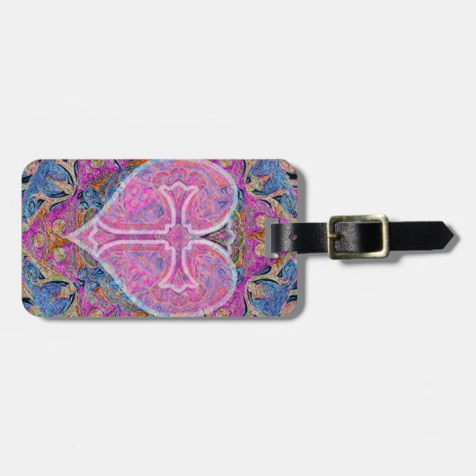Heart Cross Mandala door Amelia Carrie Bagagelabel (Voorkant horizontaal)