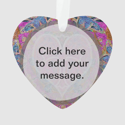 Heart Cross Mandala door Amelia Carrie Ornament (achterkant)