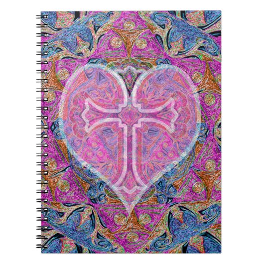 Heart, Cross, Pattern van Amelia Carrie Notitieboek (Voorkant)