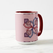 Heart Cross Stitch Quilt Square Mok (Voorkant rechts)