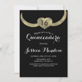 Heart Crown Quinceañera Sweet 16 Gold Foil Kaart (Voorkant)
