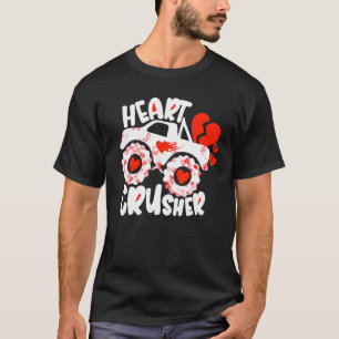 Heart Crush Crusher Monster Truck Hearts Day Valen T-shirt