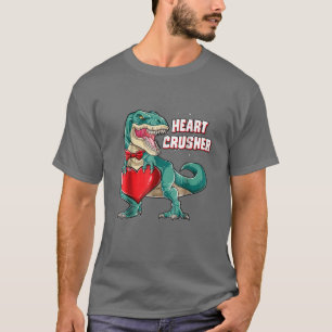 Heart Crusher T Valentijnsdag Dinosaur T Rex Boys T-shirt