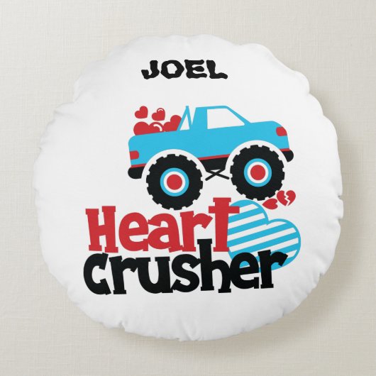 HEART CRUSHER TRUCK PERSONALISEERD SIERKUSSEN! ROND KUSSEN (Voorkant)