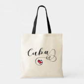 Heart Cuba Vlag, Cubaanse vlag Heart Canvas tas (Achterkant)